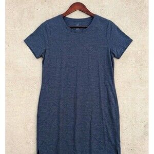 WOOLX Blue Short Sleeve Merino Wool Lexie T Shirt Dress Size Large